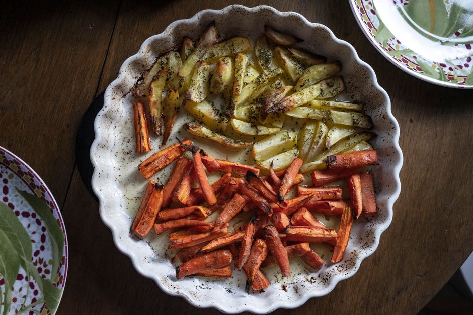 Gratin de légumes d’hiver : poireaux, carottes, pommes de terre